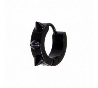 Серьга Шипы Черная 3