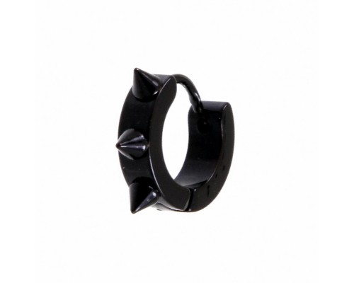 Серьга Шипы Черная 3