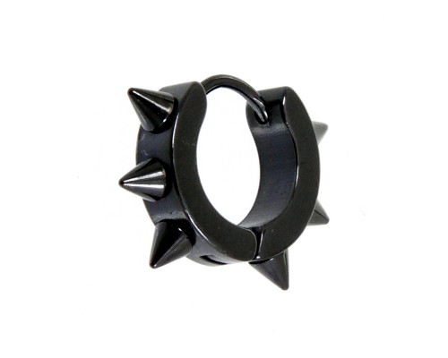 Серьга Шипы Черная 1
