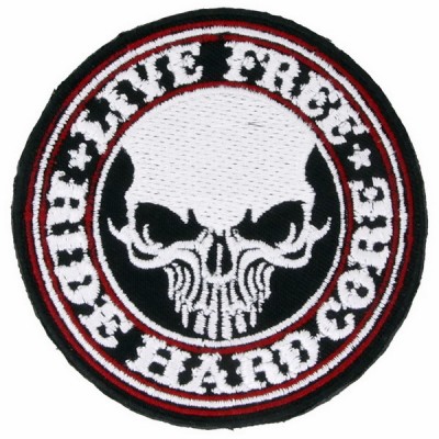 Нашивка Live Free, Ride Hardcore v1