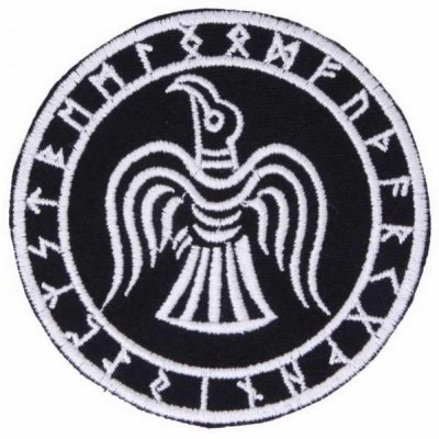 Нашивка Ворон Одина в Футарке v1