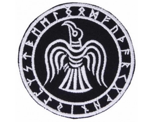 Нашивка Ворон Одина в Футарке v1