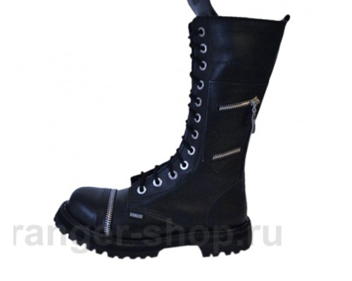 Ботинки Ranger 12 колец "Black Zipper"