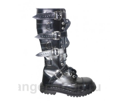 Ботинки Ranger 16 колец "Black " 4 ремня и кольца 