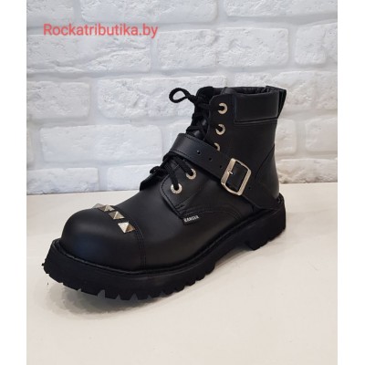 Ботинки Ranger 6 колец  "Black " 1 ремень мягкий кант