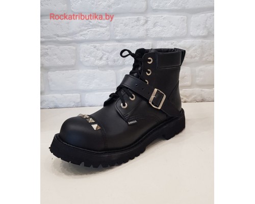 Ботинки Ranger 6 колец  "Black " 1 ремень мягкий кант