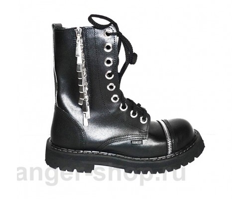 Ботинки Ranger 9колец "Black Zipper "