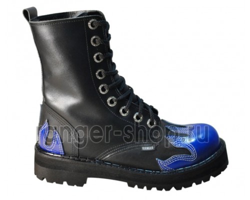 Ботинки Ranger 9 колец  "Fire "синее пламя
