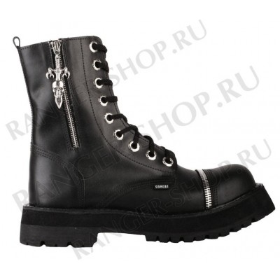 Ботинки Ranger 9 колец "Black Zipper Skull "